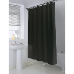 Online Rideau de douche polyester noir Accessoire Salle De Bain