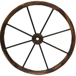 Sale Roue de charrette en bois brule Objets Décoratifs