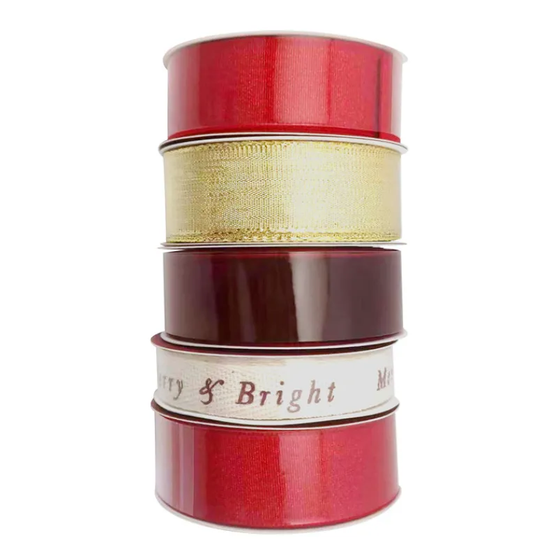 Hot Ruban de noel tradi x5 Emballage Cadeau