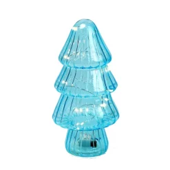 Discount Sapin verre bleu led h16cm Décoration
