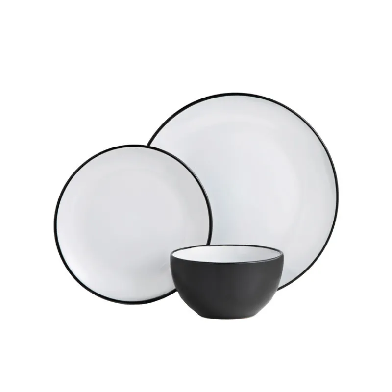 New Service vaisselle noir 12pcs Vaisselle, Art De La Table·Assiette, Service