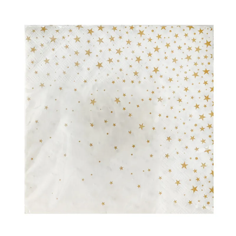 Clearance Serviette gold star 33x33cm x20 Table De Fête|Vaisselle, Déco Festive·Table De Fête