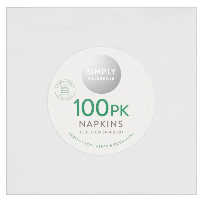 Outlet Serviettes 33x33A x100 papier bl Vaisselle Jetable