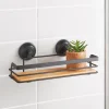 Hot Serviteur bambou/metal noir Accessoire Salle De Bain