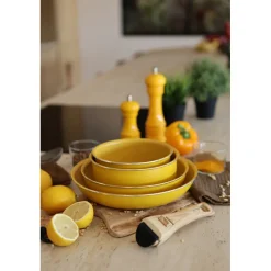 Discount Set 5 pieces colorama jaune Casserole, Poêle