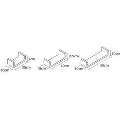 Set 3 etageres bords arrondis Etagère