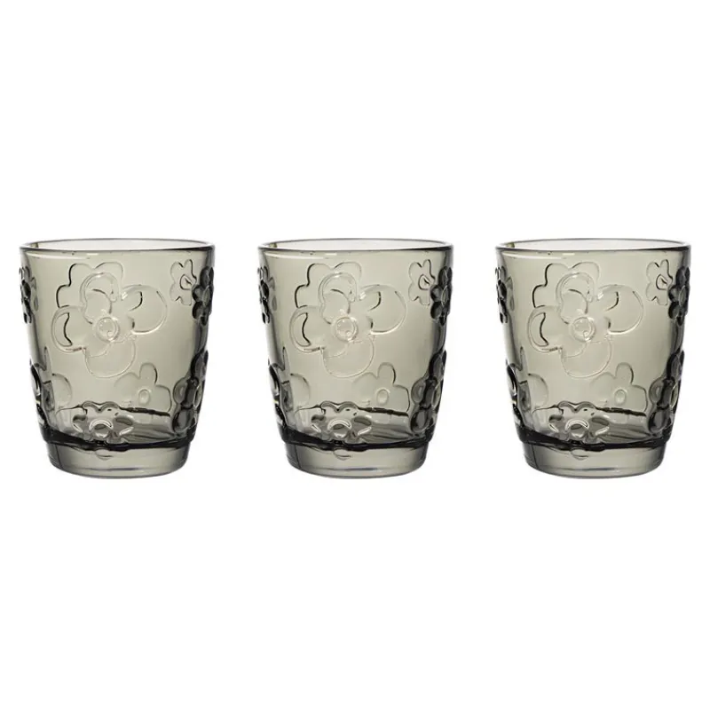 Sale Set 3 verres motif floral Boîte, Rangement