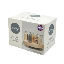 Sale Set de 6 bocaux a epices Boîte, Rangement