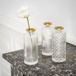 Set de 3 soliflores bord dore Vase