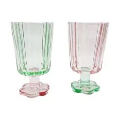 Discount Set de 3 verres sur pied colores Vaisselle, Art De La Table·Verre