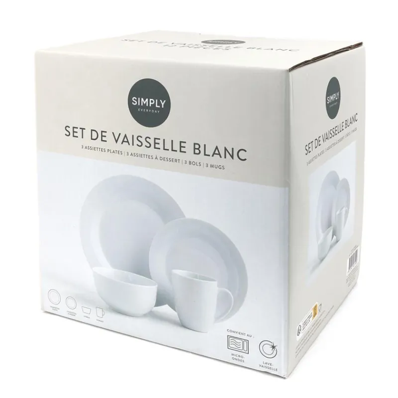New Set de vaisselle blanc 12 pcs Vaisselle, Art De La Table·Assiette, Service