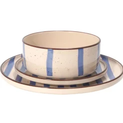 Online Set vaisselle 12 pieces rayures Vaisselle, Art De La Table·Assiette, Service