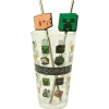 Clearance Set verre + 2 pailles minecraft Cadeau Licence