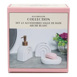 Outlet Set x3 accessoires sdb arche blc Accessoire Salle De Bain