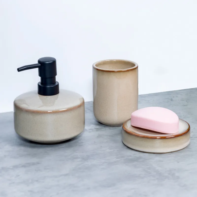 Hot Set x3 accessoires sdb ceramique Accessoire Salle De Bain