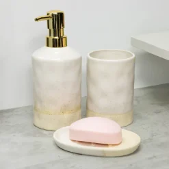 Best Set x3 accessoires sdb naturel Accessoire Salle De Bain