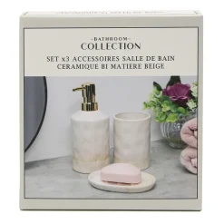 Best Set x3 accessoires sdb naturel Accessoire Salle De Bain