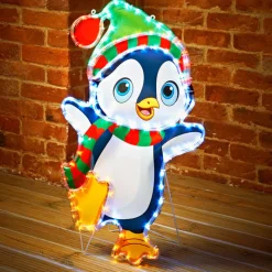 Discount Silhouette lum pvc pere noel/ pi Décoration Lumineuse