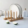 Hot Support assiette bambou 22*12*10 Ustensiles, Accessoire De Cuisine