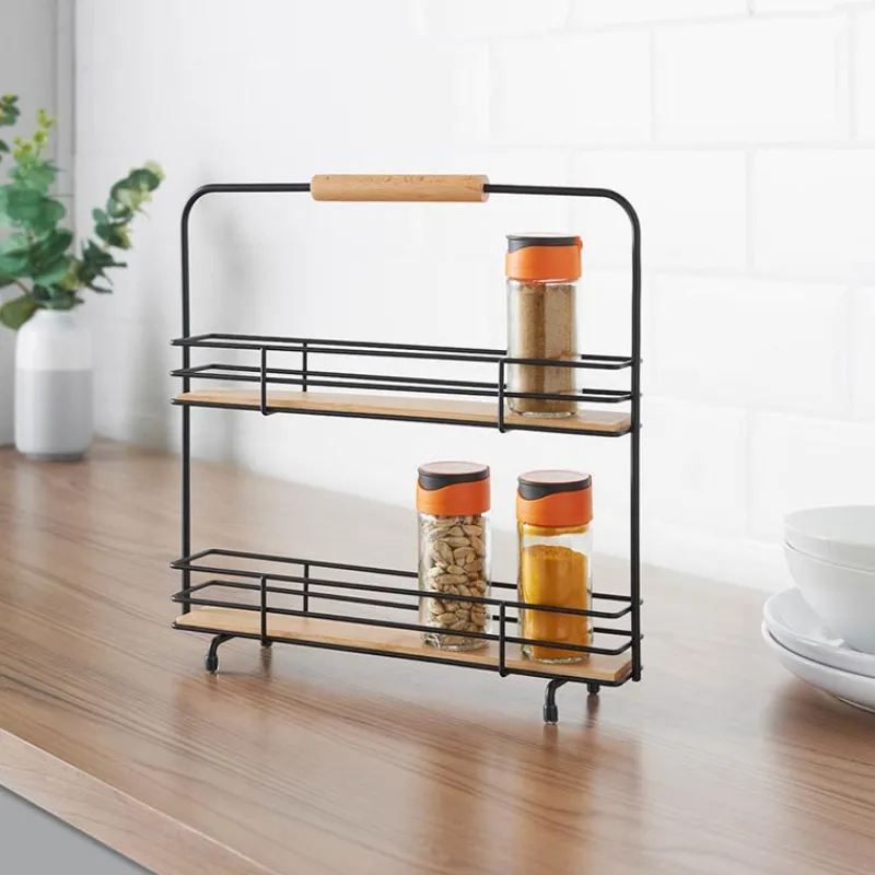 Support epice metal noir bambou Ustensiles, Accessoire De Cuisine