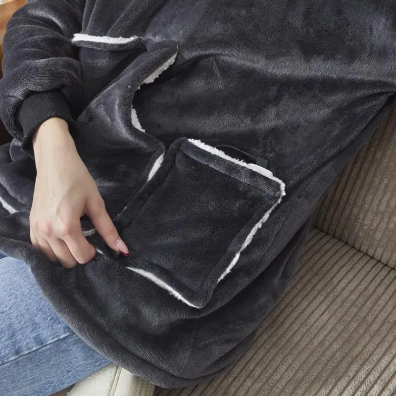 Online Sweat plaid chauffant gris Cocooning
