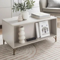 Clearance Table basse creme pieds dores Salon