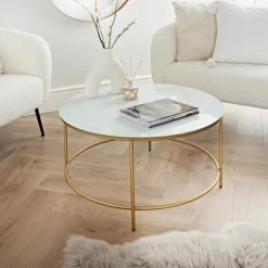Sale Table basse dessus verre marbre Salon