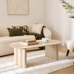 Table basse effet travertin anay Salon