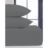 Hot Taie d'oreiller x2 flanelle gris Linge De Lit·Taie