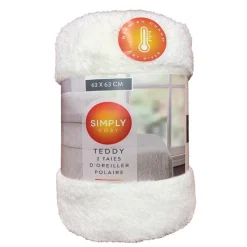 New Taie d'oreiller x2 63x63cm teddy Linge De Lit·Taie