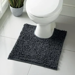 Tapis contour anthracite Linge De Toilette, Plage·Tapis De Bain