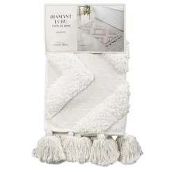 Discount Tapis de bain diamant ecru Linge De Toilette, Plage·Tapis De Bain