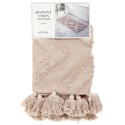 Discount Tapis de bain diamant taupe Linge De Toilette, Plage·Tapis De Bain