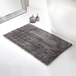 Best Tapis de bain paillette gris Linge De Toilette, Plage·Tapis De Bain