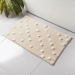 New Tapis de bain pois blanc Linge De Toilette, Plage·Tapis De Bain