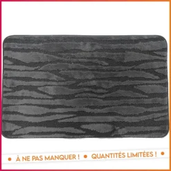 New Tapis de bain 50x80 gris fluffy Linge De Toilette, Plage·Tapis De Bain