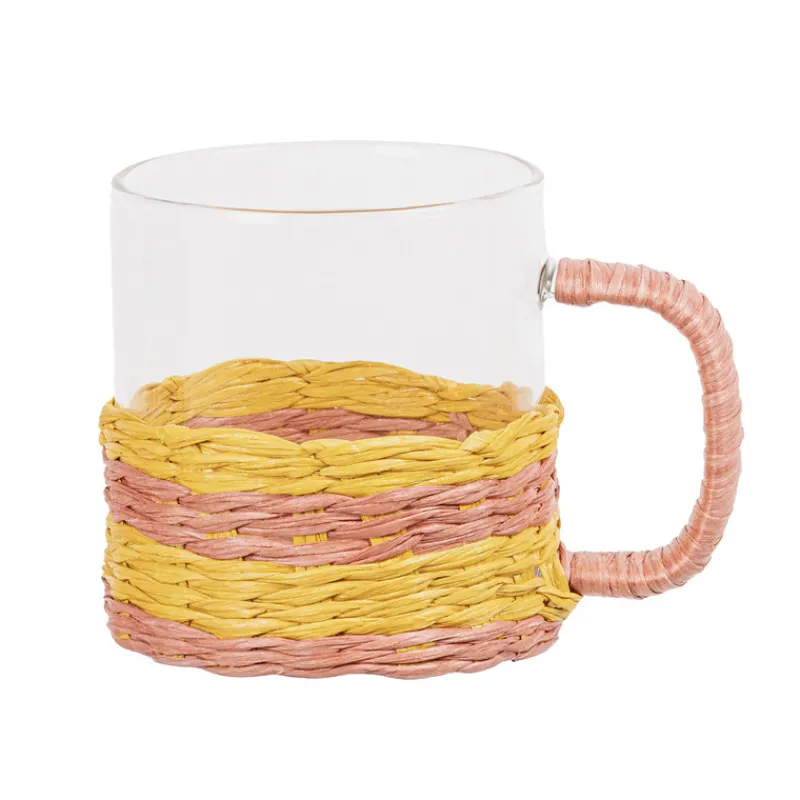 Hot Tasse en verre cerclage paille Vaisselle, Art De La Table·Tasse, Mug, Bol