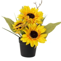 Outlet Tournesol artificiel en pot Fleur, Plante Artificielle
