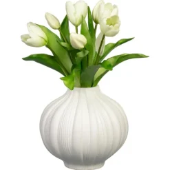 Sale Tulipes dans vase blanc Fleur, Plante Artificielle