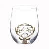 New Verre avec cerf en metal incrust Vaisselle, Art De La Table·Verre