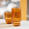 New Verre haut strie brun 46cl x4 Vaisselle, Art De La Table·Verre