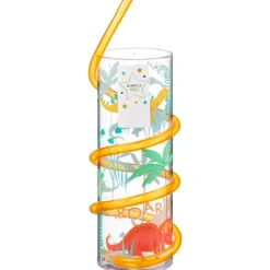 Outlet Verre+paille animaux verte Enfant Enfant
