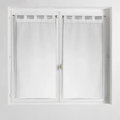 Discount Vitrage poupette 2x60x120 blanc Rideau, Voilage·Vitrages