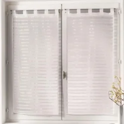Best Vitrages passants 2x60x160 cm ri Rideau, Voilage·Vitrages