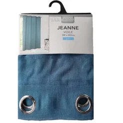 Outlet Voile jeanne 140x240cm bleu Rideau, Voilage·Voilage