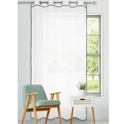 New Voile oeillets noka 140x240cm bl Rideau, Voilage·Voilage